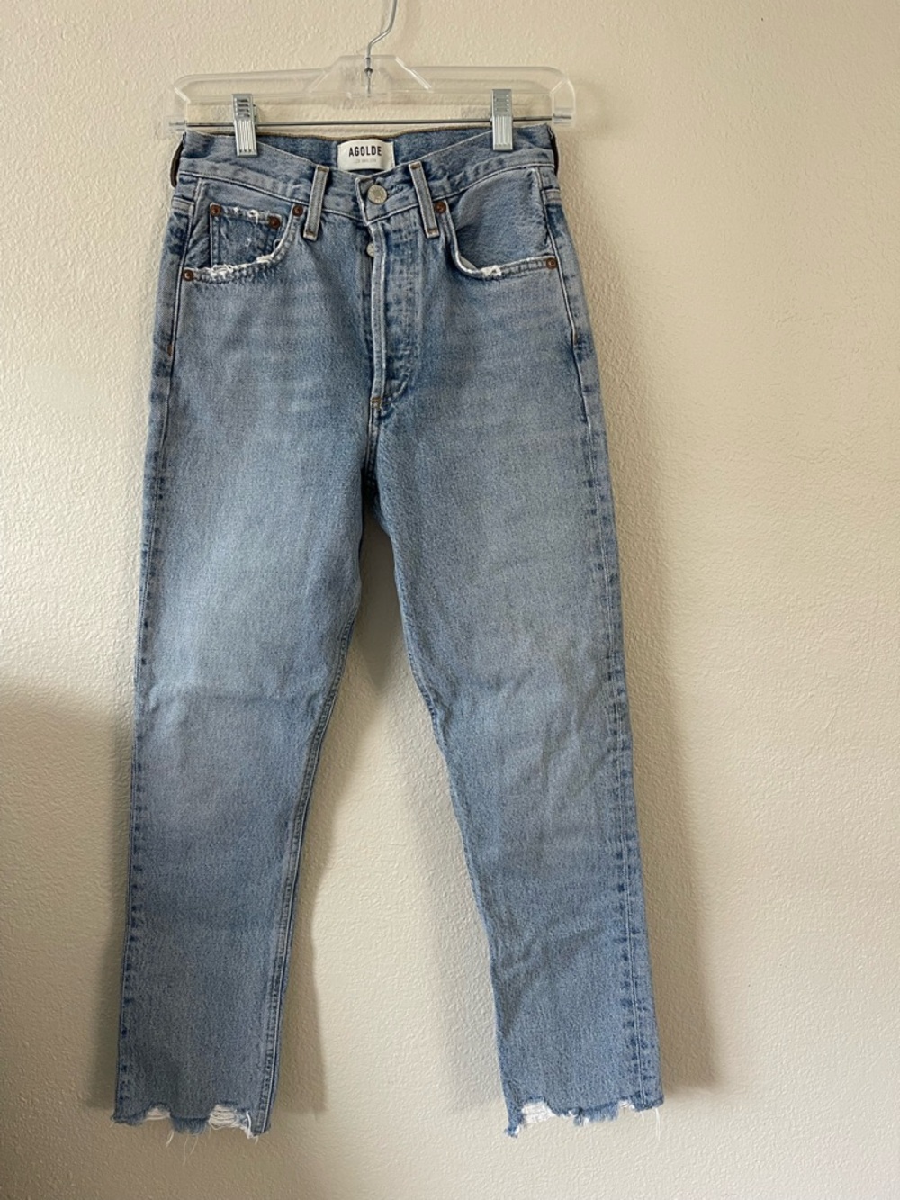 AGOLDE women’s Light Wash Straight-Leg Jeans